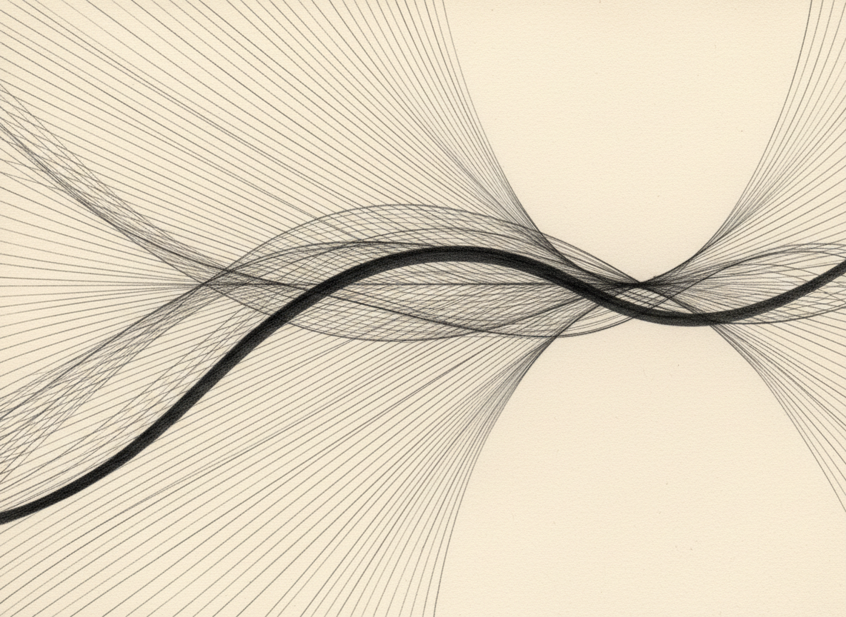 Abstract expanding arcs for audiences and marketing.