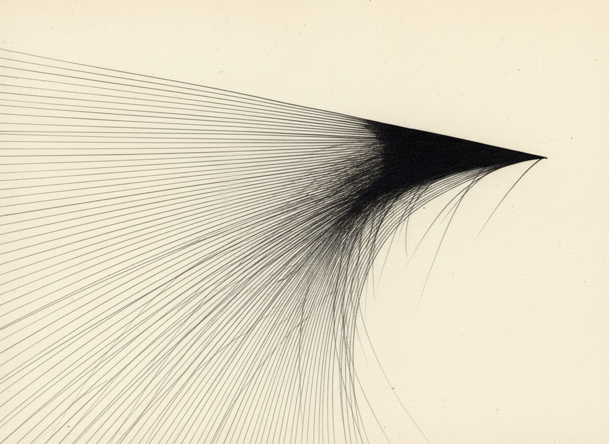 Abstract directional line field for business strategy.