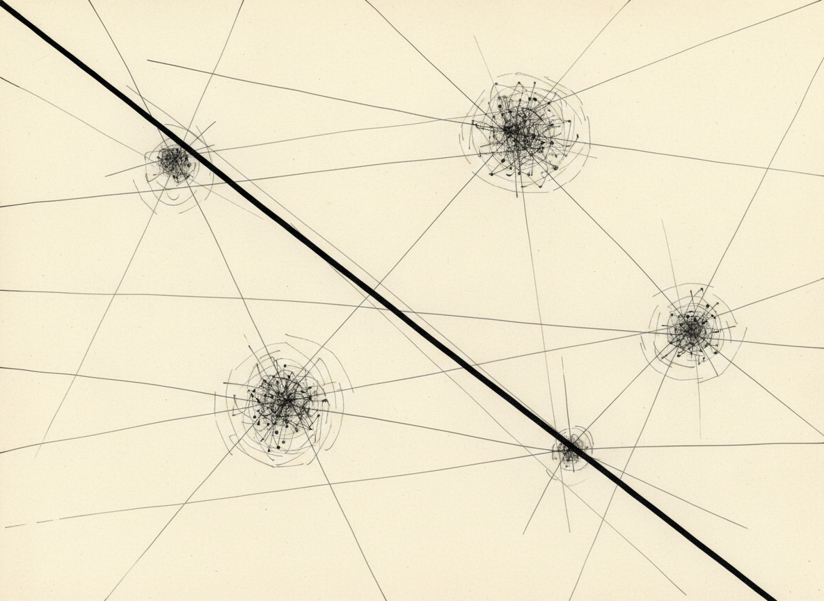 Abstract intersecting line network for digital and AI.