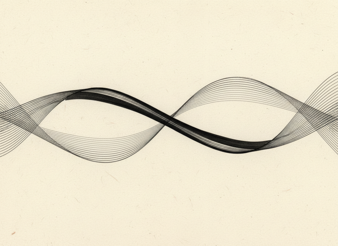 Abstract crossing ribbon lines for emerging technology.